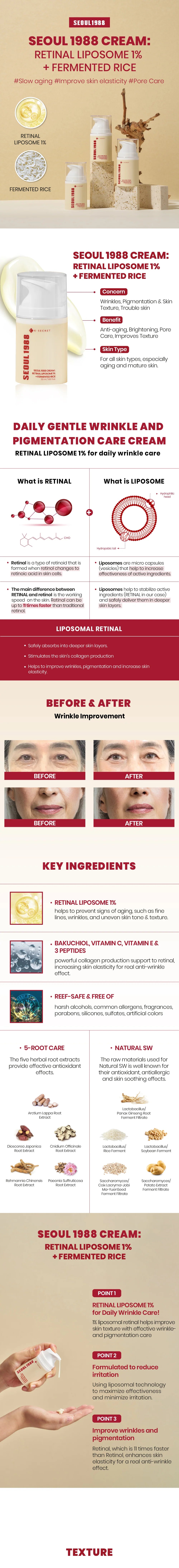 K-Secret Seoul 1988 Cream : Retinal Liposome 1% + Fermented Rice