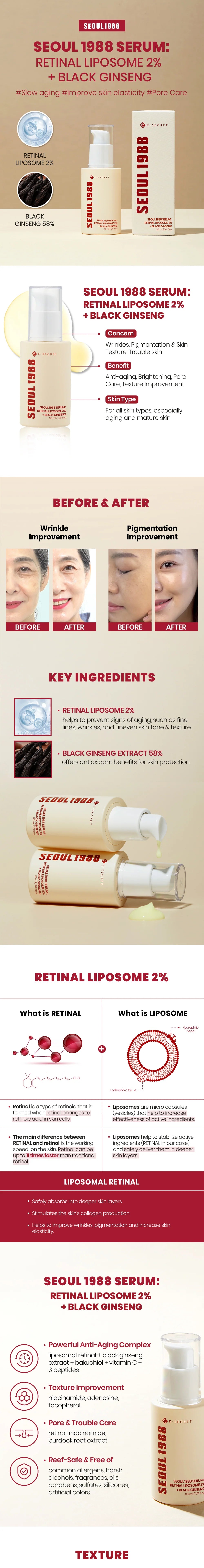 K-Secret Seoul 1988 Serum : Retinal Liposome 2% + Black Ginseng