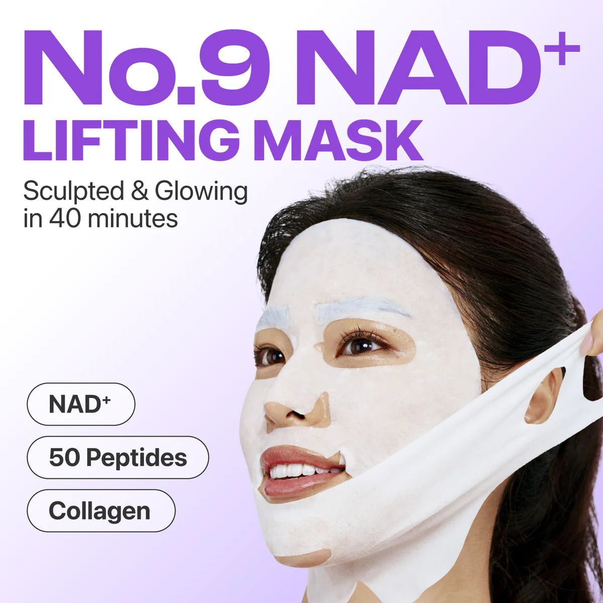 NUMBUZIN No 9 NAD+ BIO Lifting-sil Full Face Mask (4 Sheets + Lifting Band)
