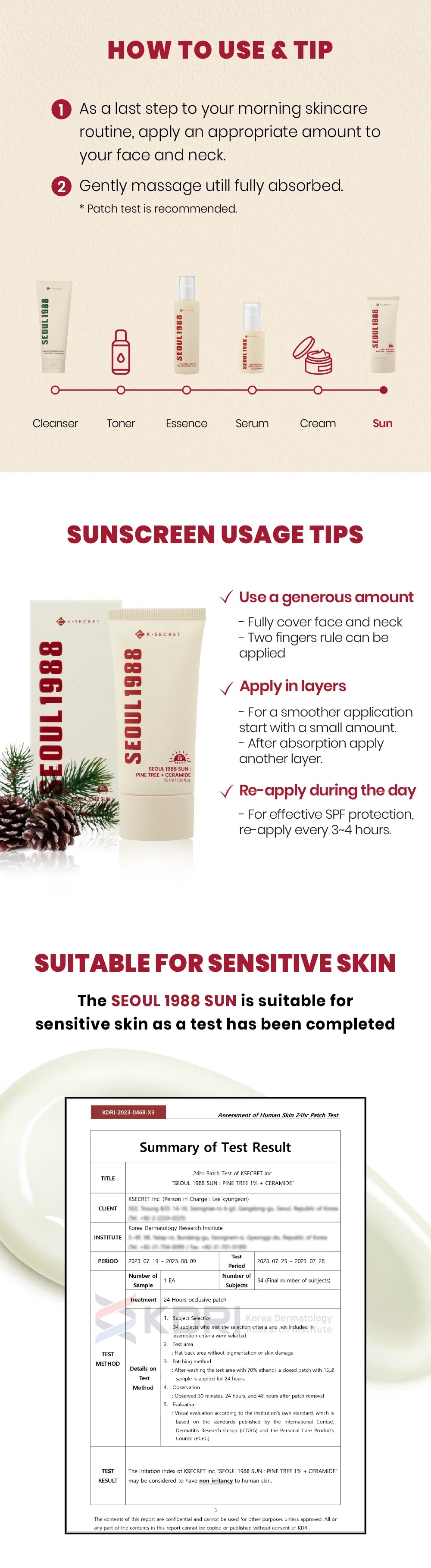 K-Secret Seoul 1988 Sun : Pine Tree + Ceramide