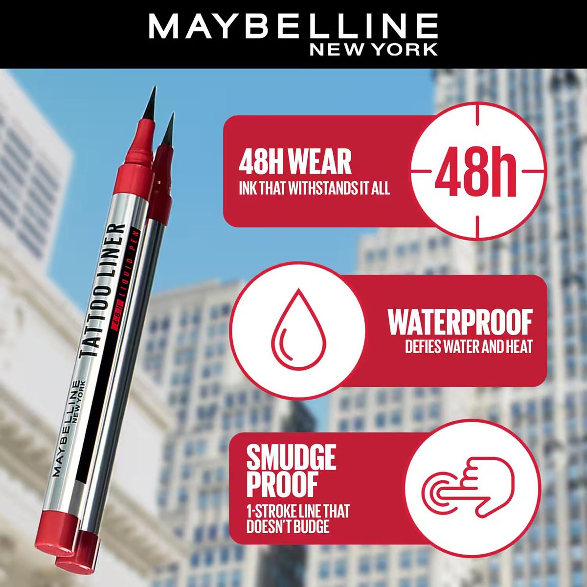 MAYBELLINE Tattoo Liner 48h Waterproof Liquid Pen Eyeliner
